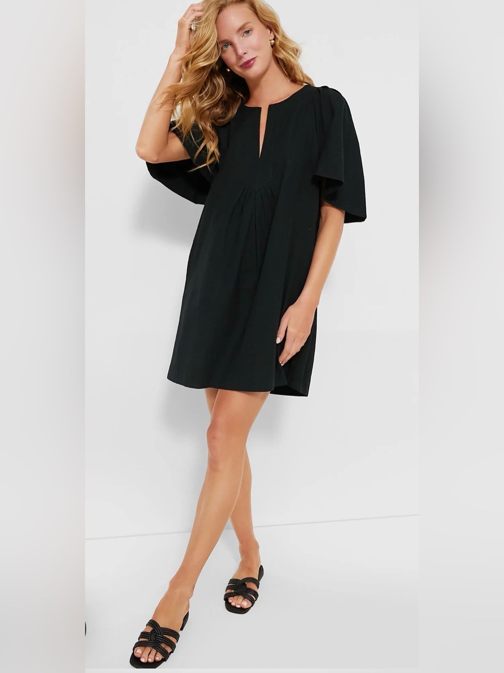 NWT Pomander Place Black Finley Flutter Sleeve Dress, Size M